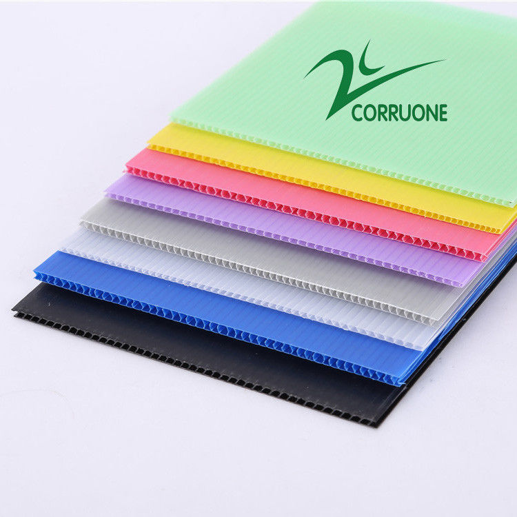 4ft X 8ft Twin Wall Corrugated Plastic Sheets UV Resistance For Eco Friendly Packaging ইকো-বন্ধুত্বপূর্ণ প্যাকেজিংয়ের জন্য